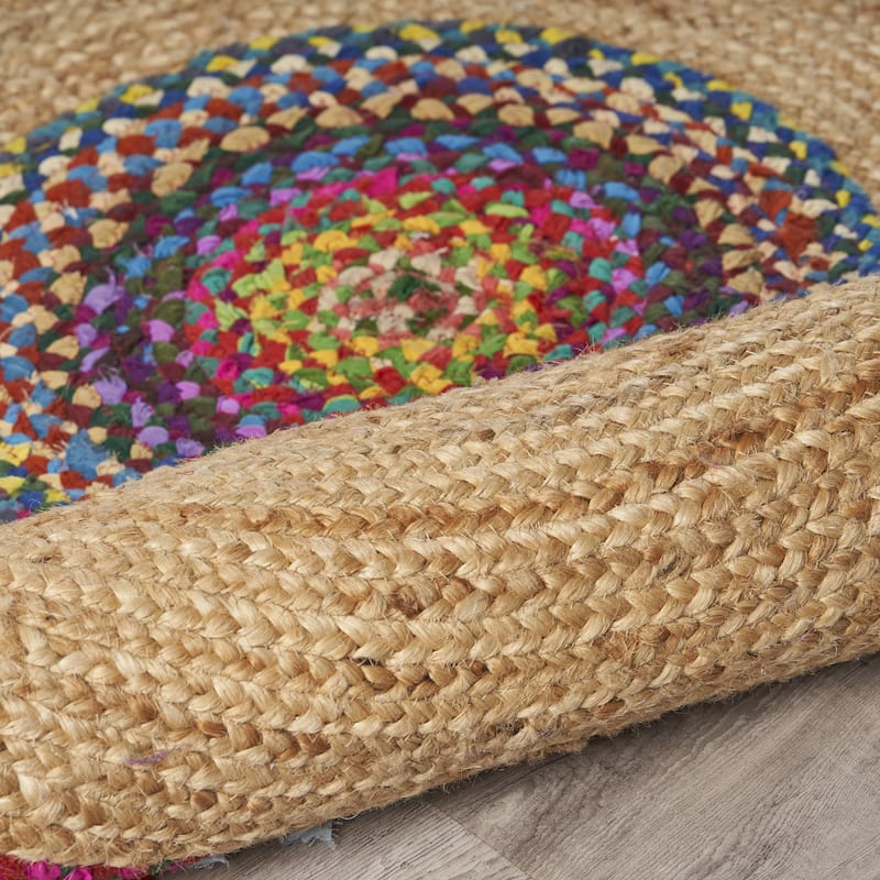 Sevita Hand-woven Jute/ Cotton Multi-colored Area Rug