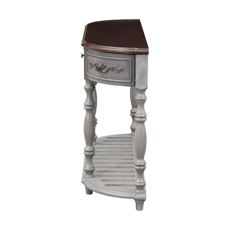 52" Modern and Contemporary Curved Console Table with 4 Drawers & 1 Shelf