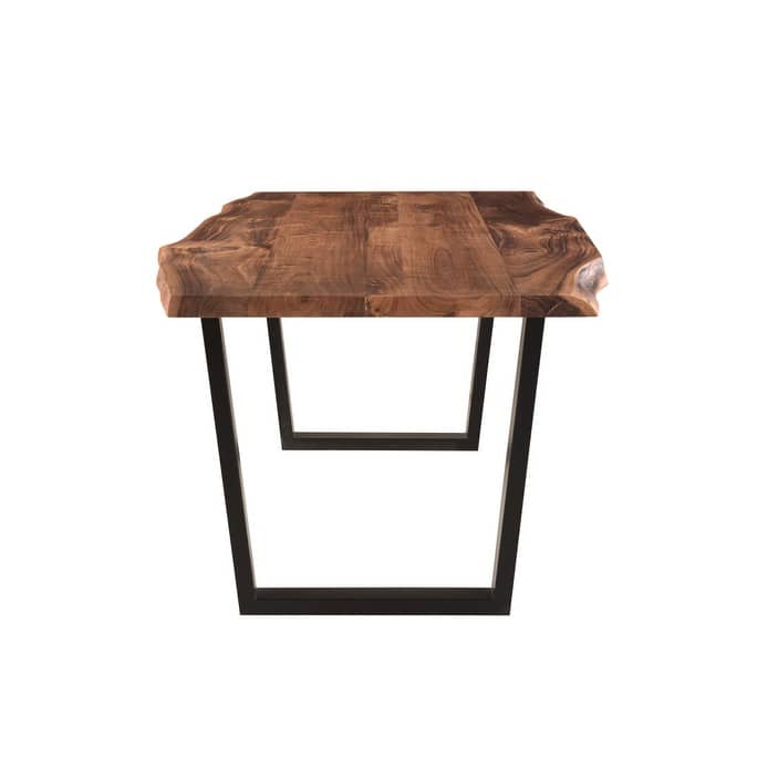 HomeRoots 78" Brown And Black Solid Wood And Metal Dining Table - 78.00 in. x 30.00 in. x 40.00 in.