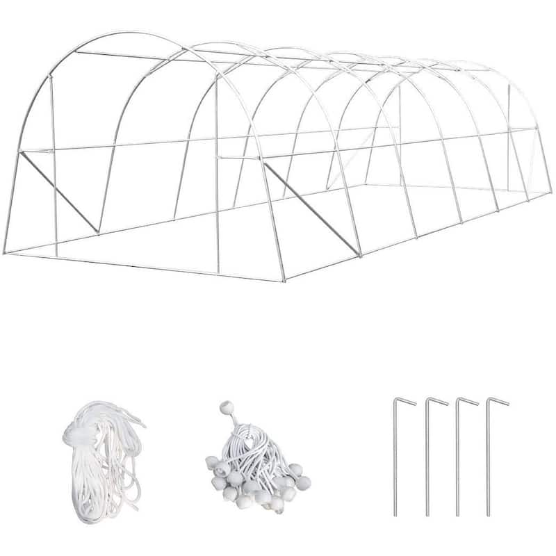 EROMMY 26' x 10' x 7' Greenhouse Large Gardening Plant Hot House Portable Walking in Tunnel Tent, White - 10' x 26'