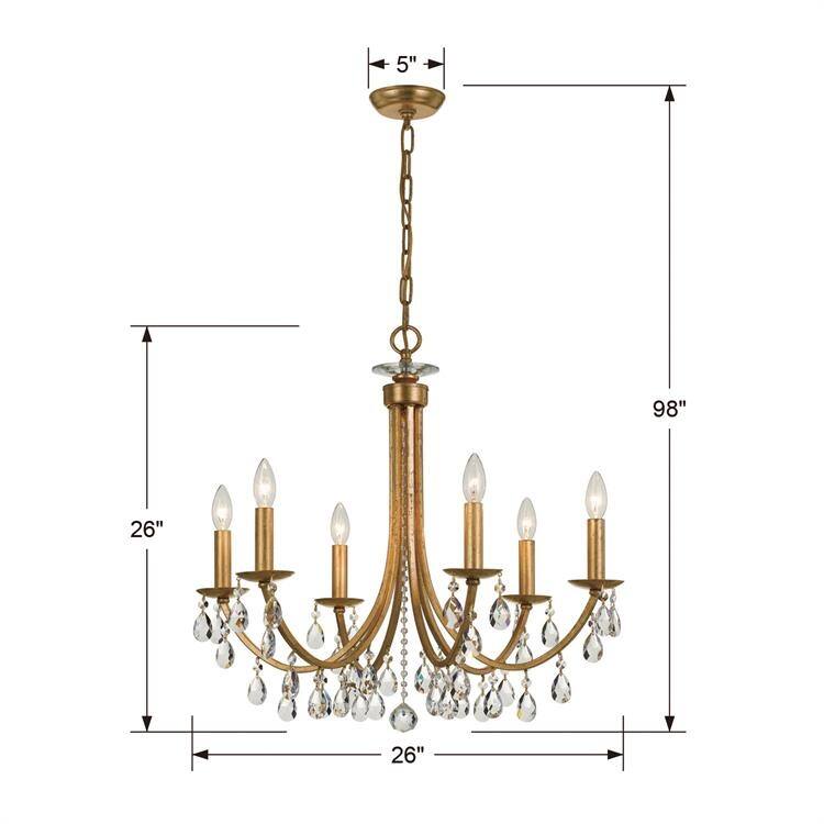Bridgehampton Swarovski Crystal Gold Chandelier - 26'' W x 26'' H