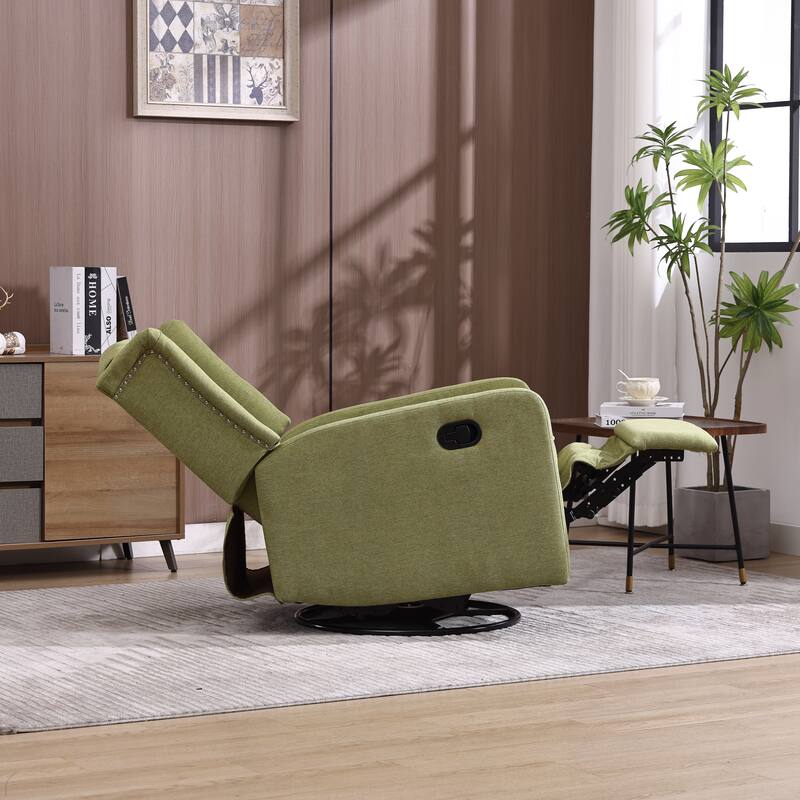 Swivel Recliner Lounge Chair with Footrest, Glider Motion & Ergonomic Design