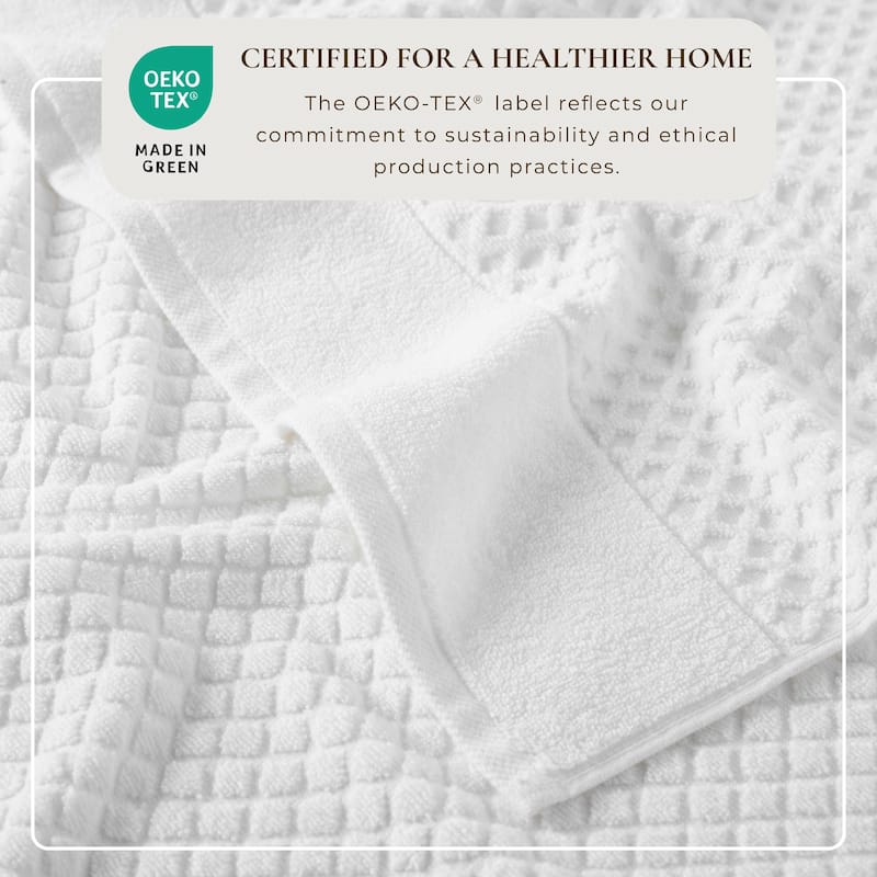 Linery & Co. Cotton Diamond Waffle Texture Bath Towels