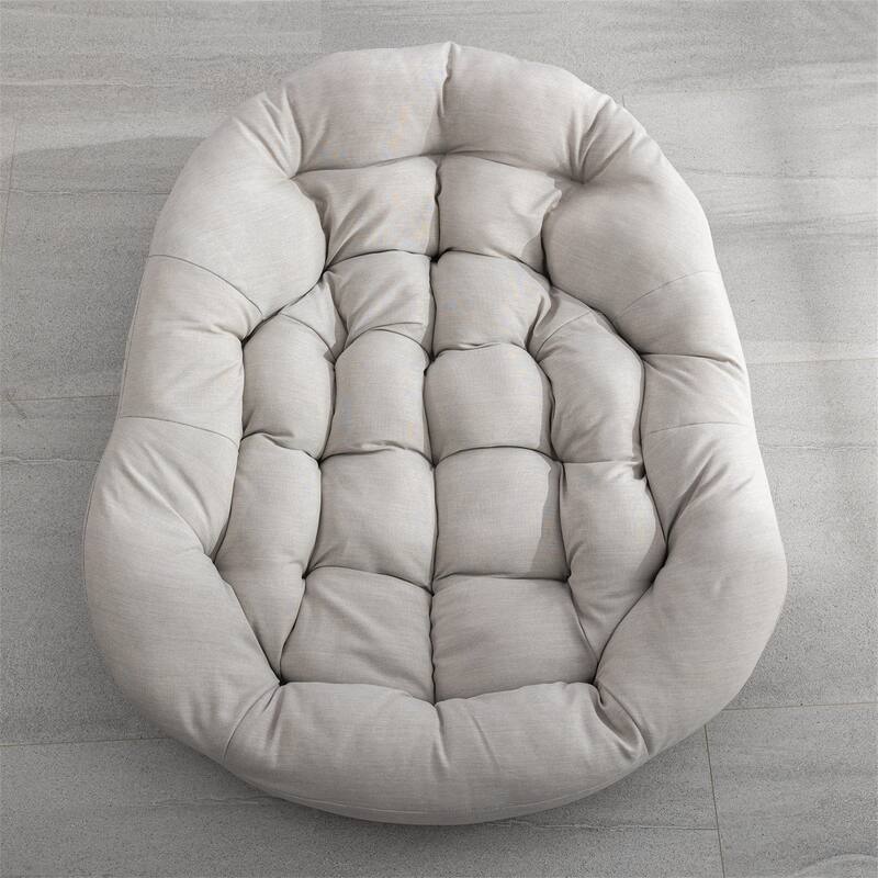 Outdoor Rattan Rocker Recliner Chair with Padded Cushion