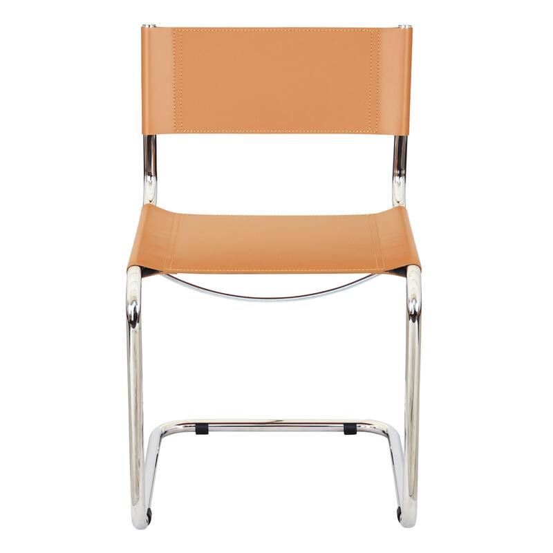 Breuer Chair Company Mart Stam Cantilever Side Chair w/ Chrome Frame (Various Bonded Leather Colors)