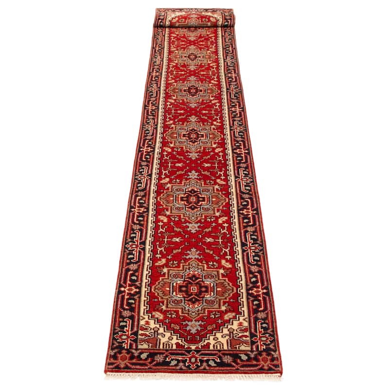 ECARPETGALLERY Hand-knotted Serapi Heritage Red Wool Rug - 2'5 x 16'2