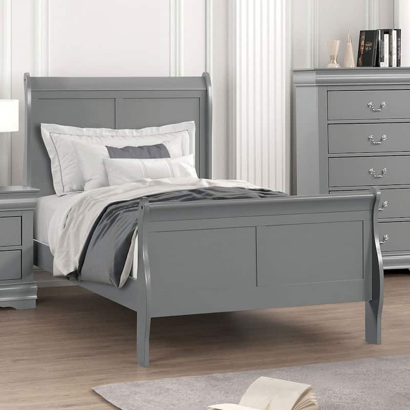 Furniture of America Mayday II Classic Kids Wooden Sleigh Bed - Grey - Full