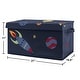 preview thumbnail 2 of 2, Space Galaxy Planets Collection Boy Kids Fabric Toy Bin Storage - Navy Blue Star and Moon Rocket Ship