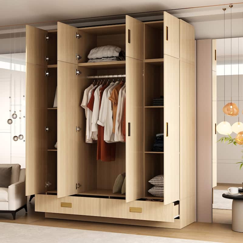 Large Wardrobe w/Optional Top Cabinet Bedroom Accent Closet Cabinet