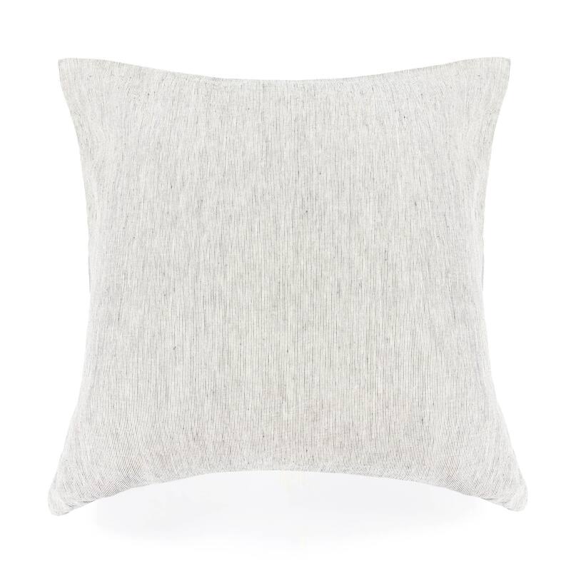 100% French Linen Throw Pillow Sham by BOKSER HOME - Pillow Covers - 26" x 26" - Shadow Pinstripe