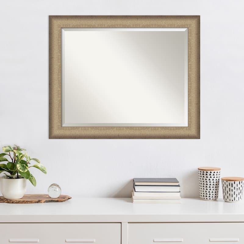 Beveled Wall Mirror - Elegant Brushed Bronze Frame