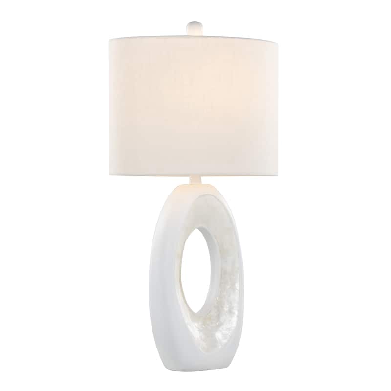 Silver Orchid Palmer Polyresin Table Lamp (Set of 2) - Matte White Polyresin/White Linen