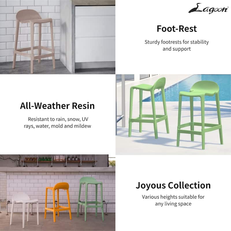 Lagoon Joyous Resin Counter Stool, Set of 2
