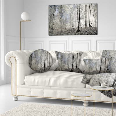 Designart "Dark Morning in Forest Panorama" Large Canvas Art Print - Multi-color