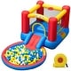 preview thumbnail 1 of 8, Inflatable Bounce House with Blower, Bouncy Castle Waterslide & Pool for Wet Dry Combo, Bouncer with Repair Kits Basketball Hoop