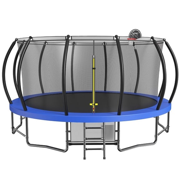 slide 2 of 7, Trampoline Kids and Adults Outdoor Jumbo Round 16 Ft Trampoline with Enclosure