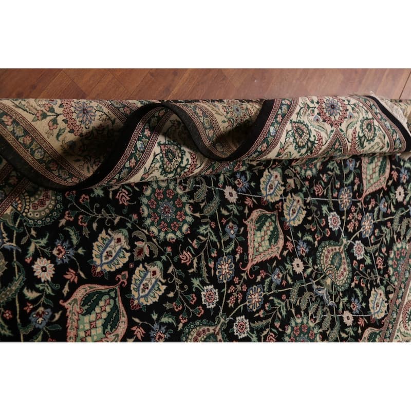 Black Vegetable Dye Aubusson Chinese Area Rug Hand-Knotted Wool Carpet - 6'2"x 9'7"