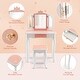 preview thumbnail 8 of 18, Gymax Kid Vanity Set Wooden Makeup Table Stool Tri-Folding Mirror
