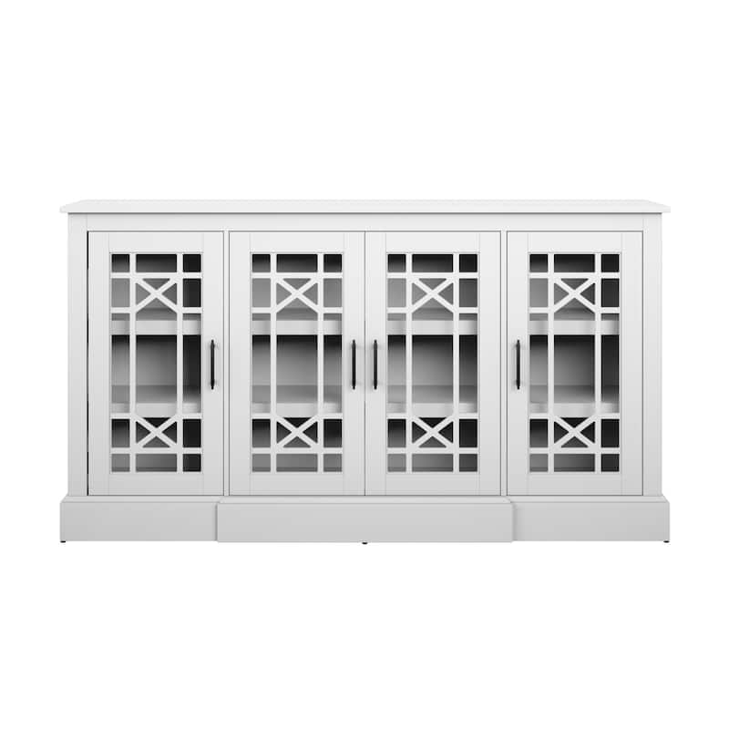 Buffet Sideboard with Decorative Glass Cabinet Doors