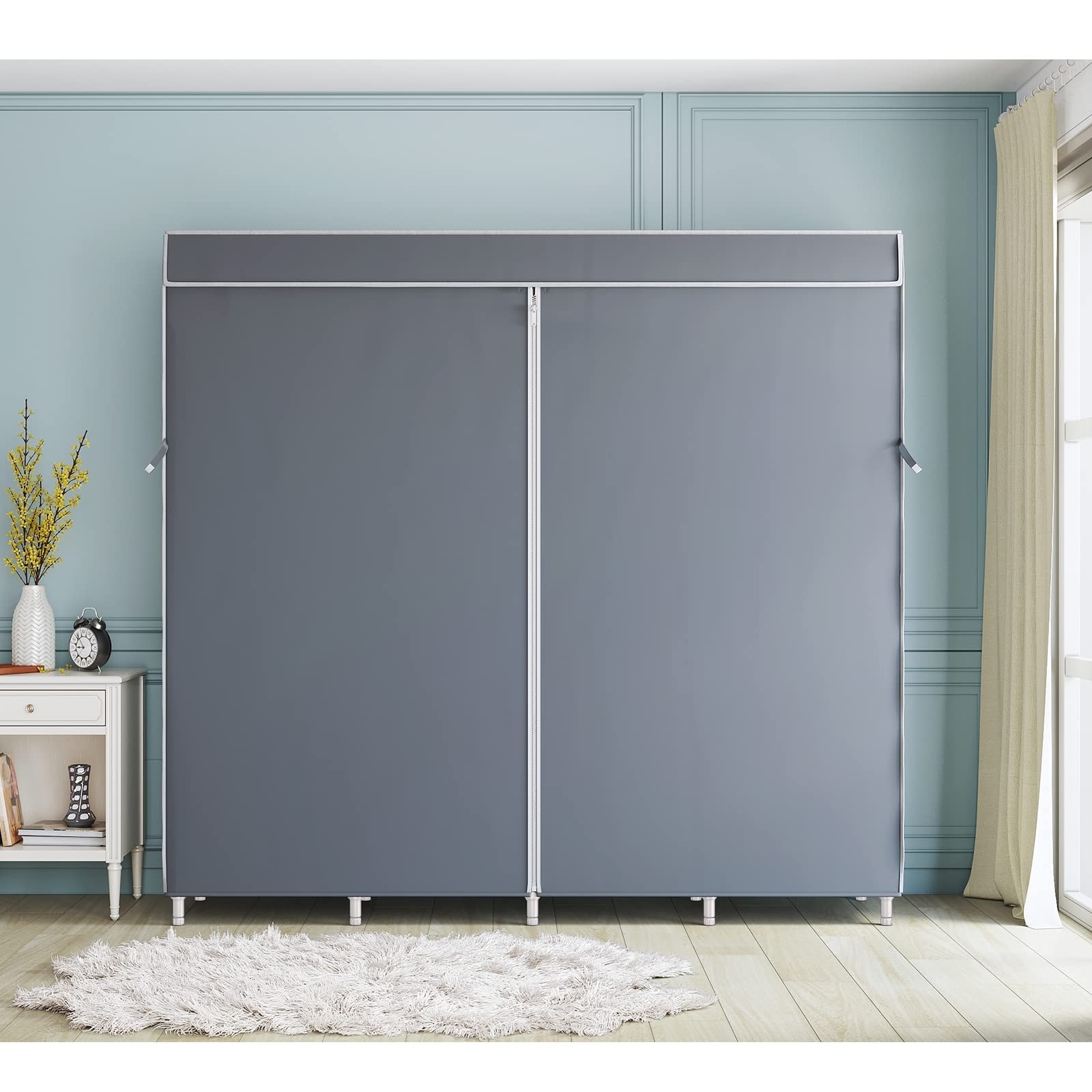 Covered Garment Rack Heavy Duty Clothes Rack with Cover Freestanding Closet with Adjustable Shelves Portable Wardrobe Closet Bed Bath Beyond 38208567