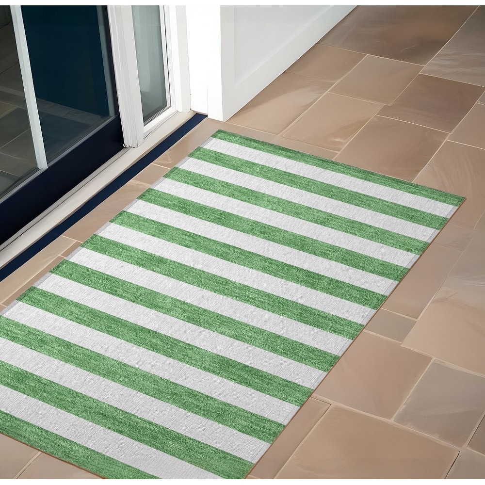 Jalu Stripe Weather Resistant Versatile Elegance Outdoor Rug