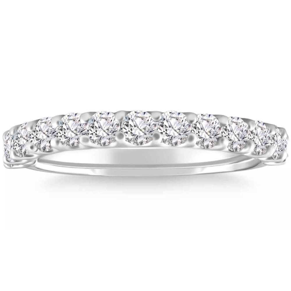 Bliss Diamond 1Ct TW Round Cut Diamond U Prong Wedding Ring Stackable Band Gold Lab Grown