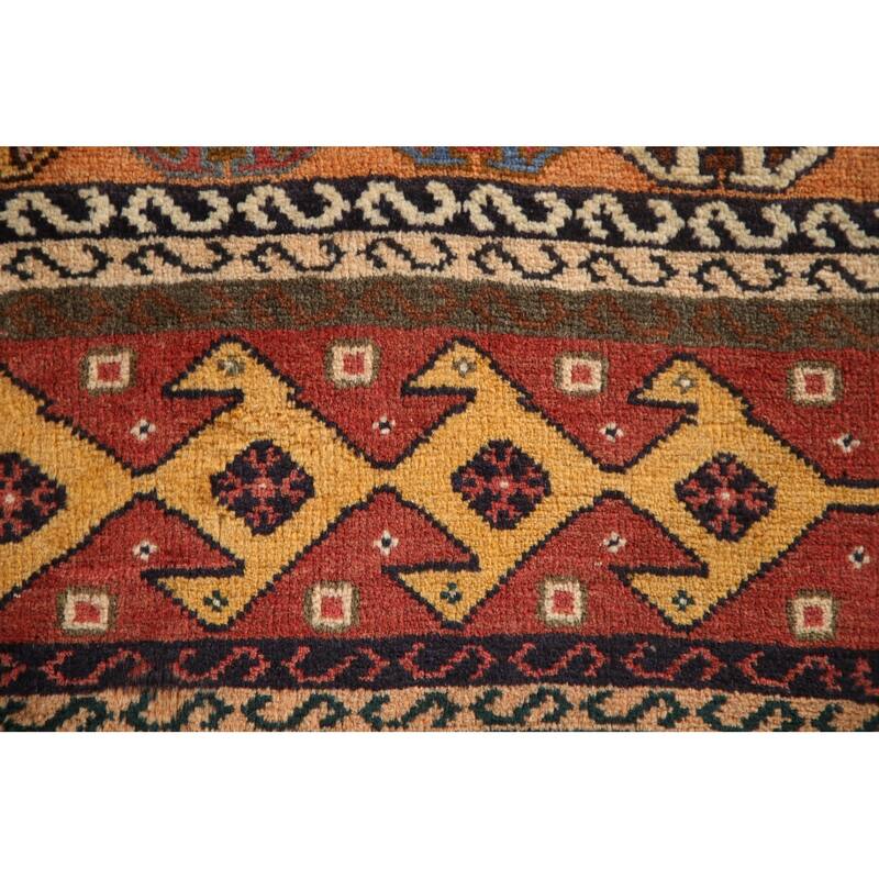 Tribal Shiraz Kashkoli Persian Vintage Area Rug Handmade Wool Carpet - 3'6"x 5'2"