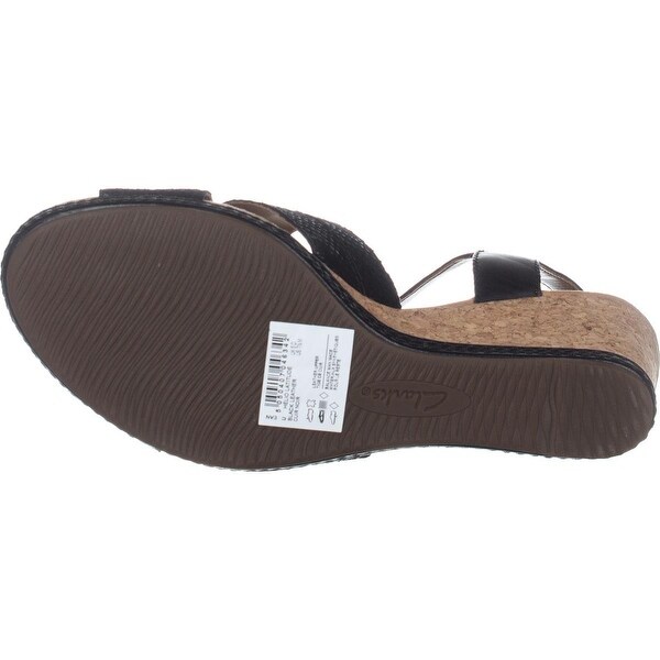 clarks leather comfort wedge sandals