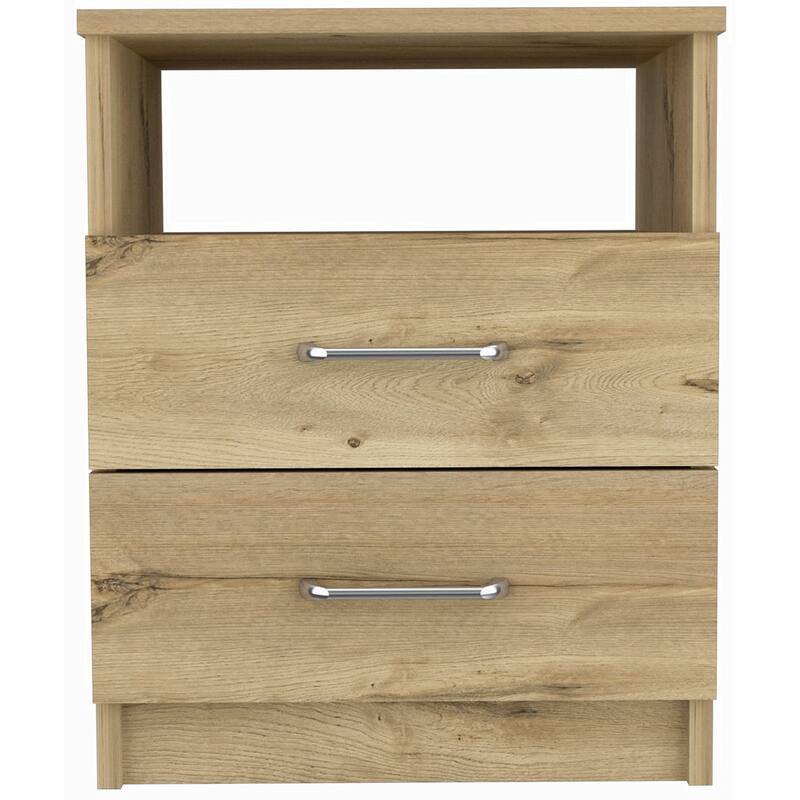 Superior Top Nightstand,Two Drawers, One Shelf