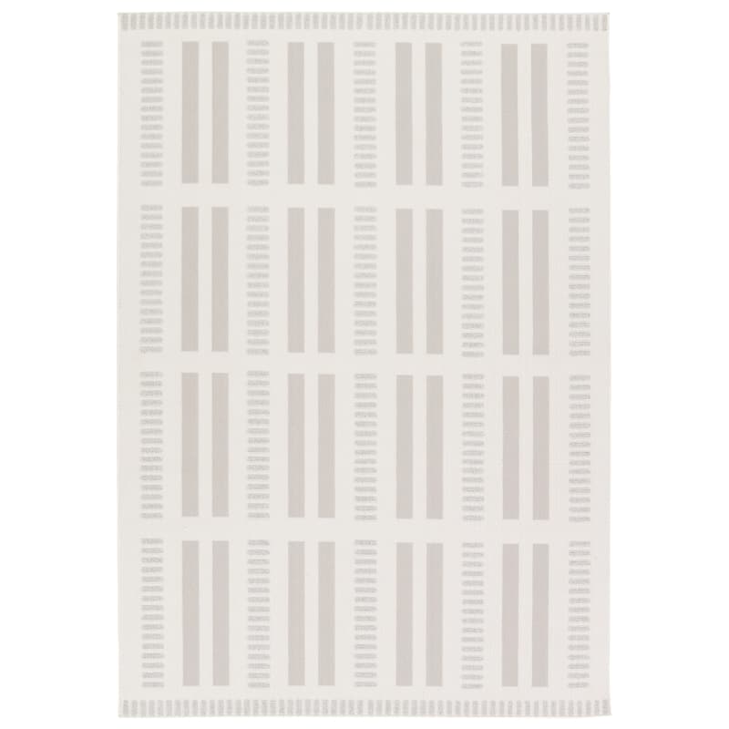 Adisa Indoor/Outdoor Striped Cream/Gray Area Rug