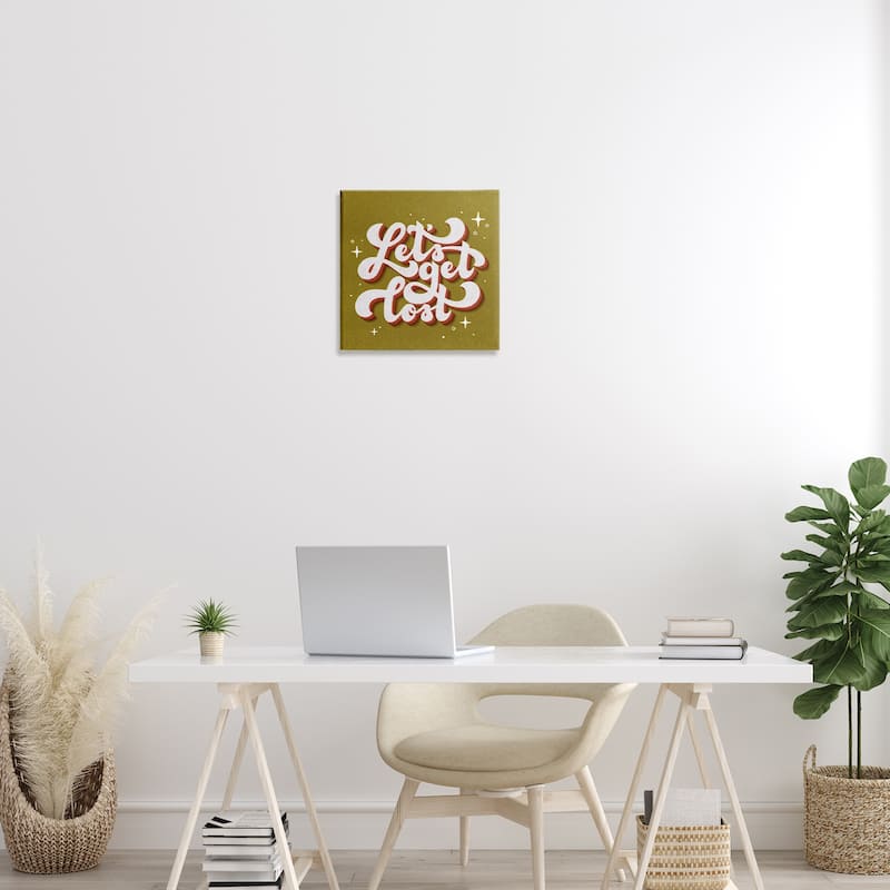 Stupell Let's Get Lost Retro Lettering Canvas Wall Art Design By Sarah Hickman