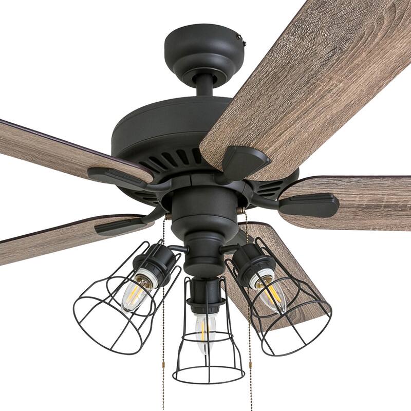 52" Prominence Home Inland Seas Bronze Industrial Style LED Ceiling Fan with Light, Remote Control