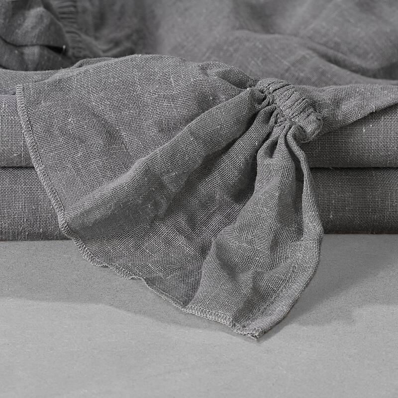 Exclusive Fabrics Faux Linen Ruffle Sheer Curtain (1 Panel)