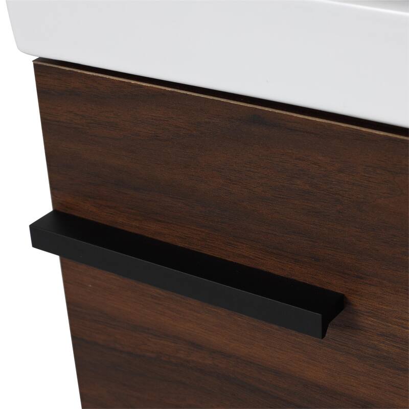 Bathroom Vanity With Sink In 16/18 Inch, Floating Bathroom Vanity With Soft Close Door