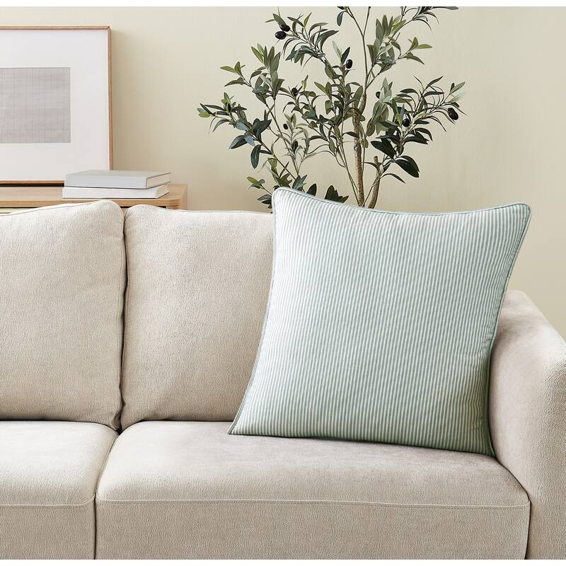 Brooklyn Loom Pinstripe 20x20 Decorative Pillow with Removable Cover