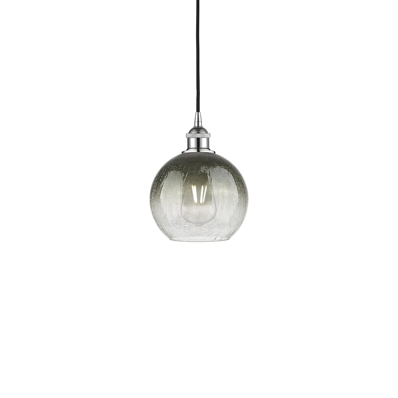 Innovations Lighting 616-1P-11-8 Brookhaven Globe Pendant Brookhaven - Polished Chrome / Slate