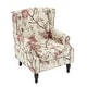 preview thumbnail 66 of 80, Mid-Century Modern Linen/ Vegan Leather Wing Back Accent Chair