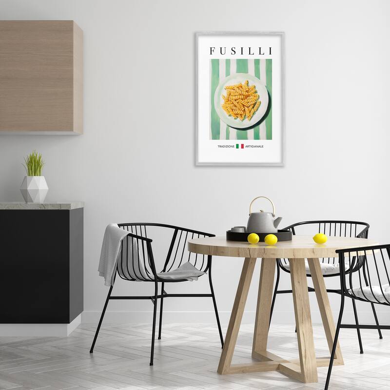 Stupell Traditional Fusilli Pasta Framed Giclee Art Design By Andreas Magnusson