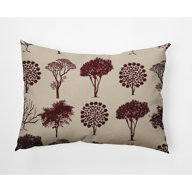 Field of Trees Decorative Throw Pillow - 14" x 20" - Pomegranate