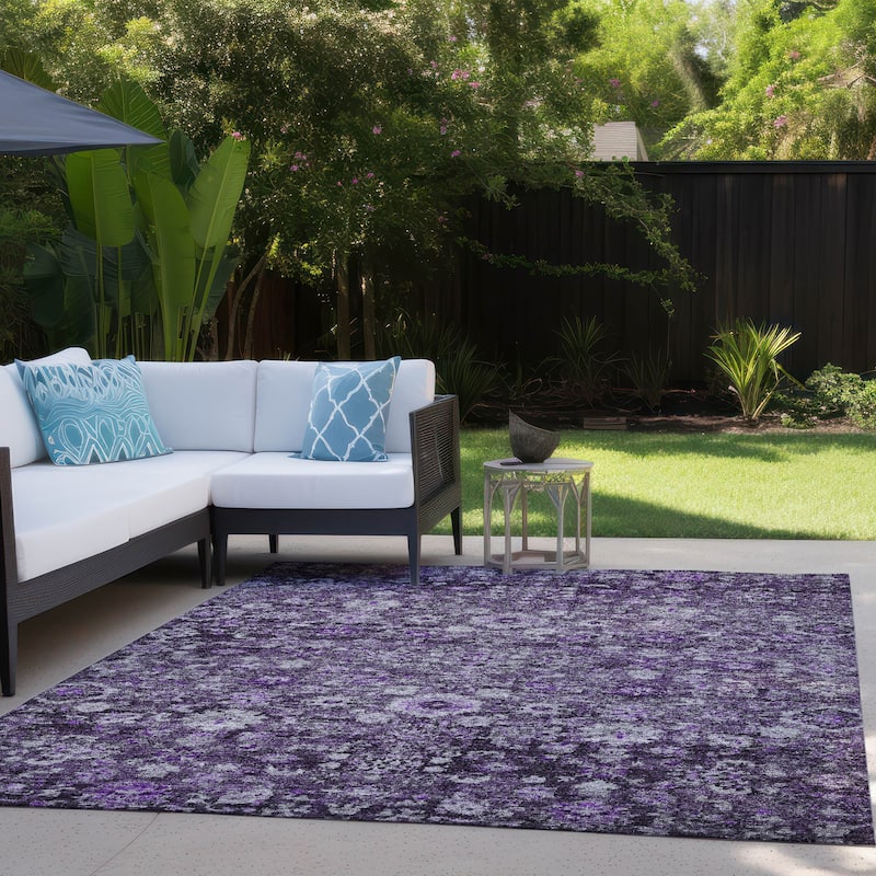 Machine Washable Indoor/ Outdoor Chantille Traditional Vintage Floral Rug