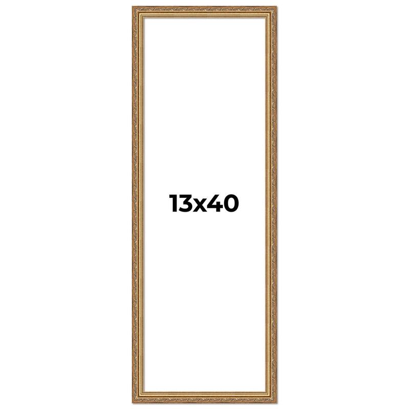 13x40 Frame Red Solid Wood Picture Frame Width 1.75 Inches | Interior Frame Depth 1 13/16 Inches
