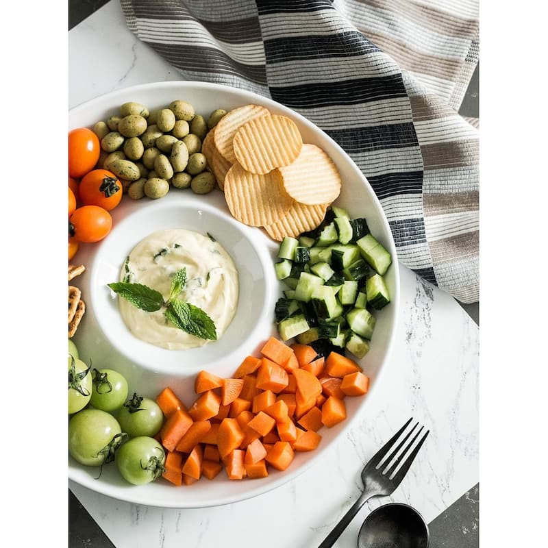 Chips And Salsa Serving Dish Chip And Dip Serving Platter Set,