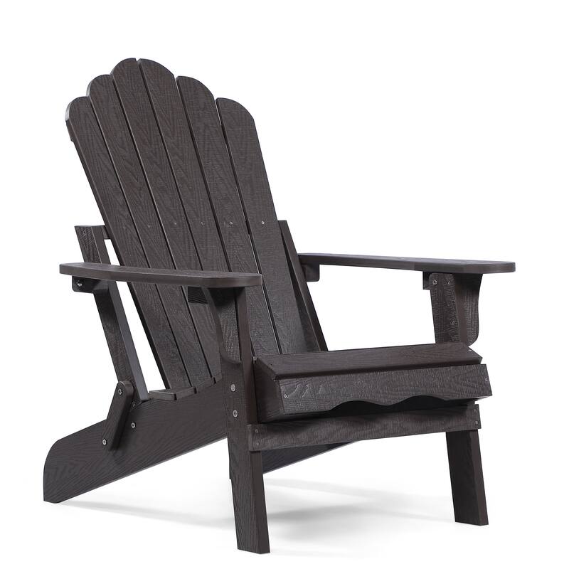 Haven Folding Poly Resin Plastic Adirondack Chair