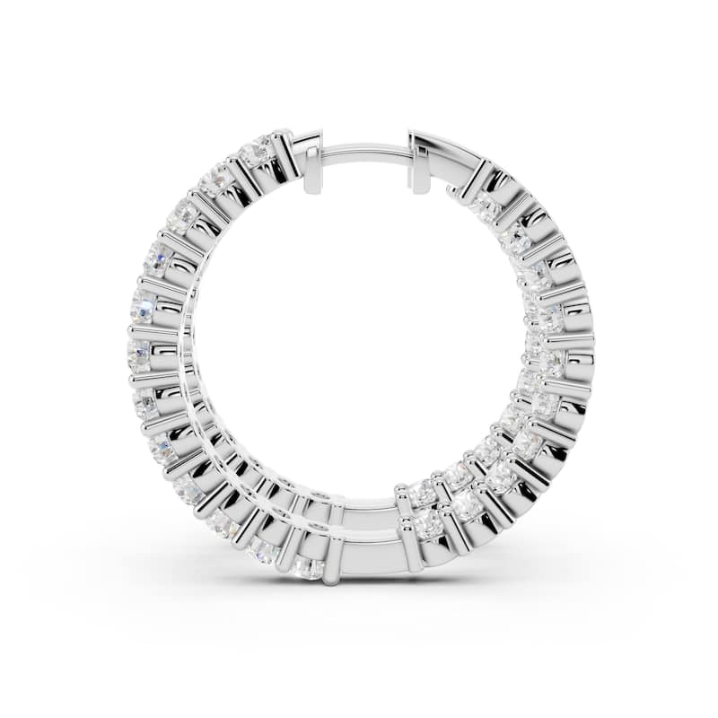 Vault Classics 4.00ct TW Natural Diamond Hoop Earrings (I VS2)