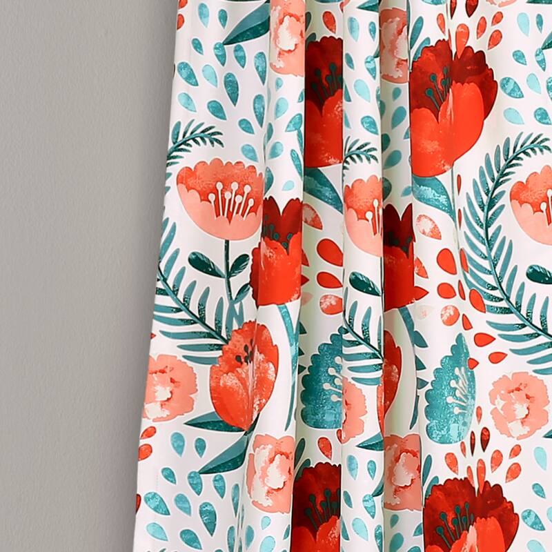Porch & Den Egger Poppy Patterb Room Darkening Curtain Panel Pair