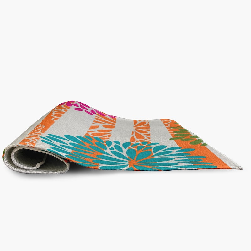 Flower Bursts Spring Chenille Indoor/Outdoor Rug