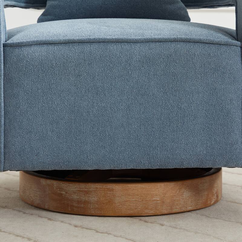 29"W Boucle Upholstered Swivel Armchair Single Sofa