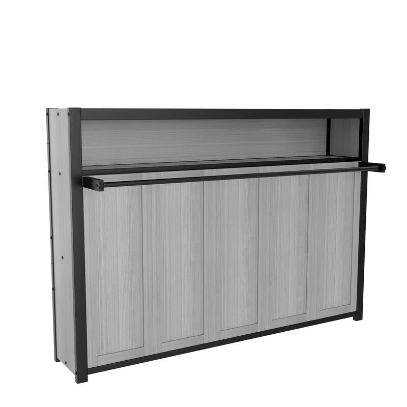 Roomfitters Twin Size Metal Murphy Bed with Shelves, Foldable Wall Bed Frame with Space-Saving Design