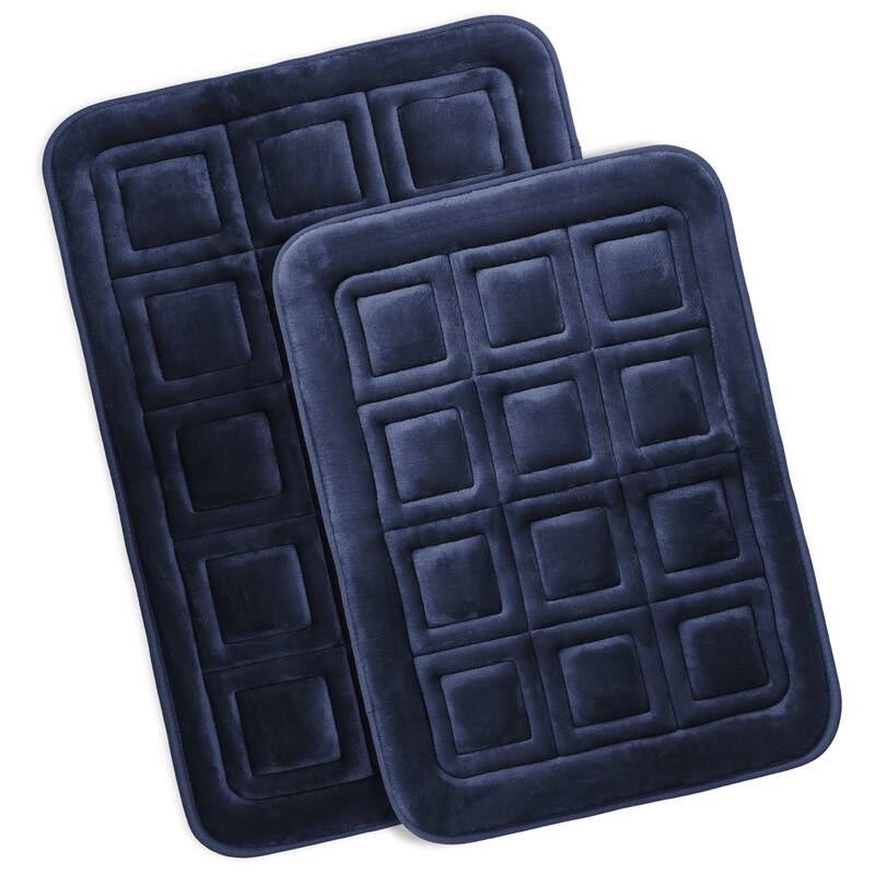 Clara Clark Ultra Soft Non Slip and Absorbent Bath Rug - Waffled Velvet Memory Foam Bath Mat