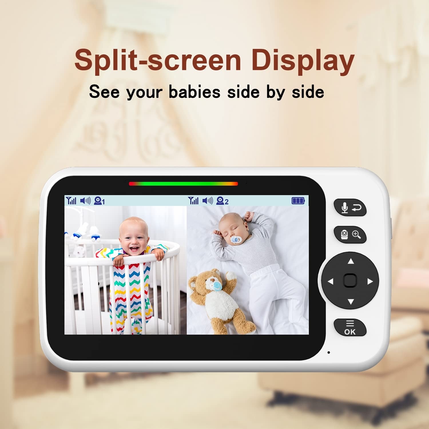 Video Baby Split Screen Baby Monitor With Dual Audio HelloBaby